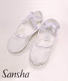 Sansha - NO.3 소프트슈즈 (흰색 X끈) 천슈즈